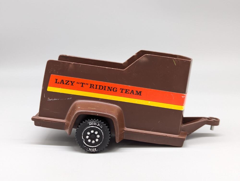 Tonka Vintage 1979 Lazy T Riding Team Brown Plastic 7" Horse Trailer 812562